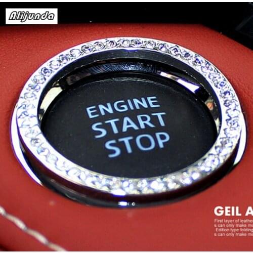 Car styling,Diamond ignition switch cover decoration stickers protection circle For Volkswagen vw POLO Tiguan Passat Golf EOS Sc