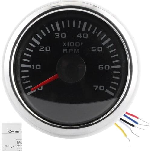 2in 9‑32VDC 7000RPM Tachometer LCD Display IP67 Waterproof For Car Motorcycle Construction Machinery