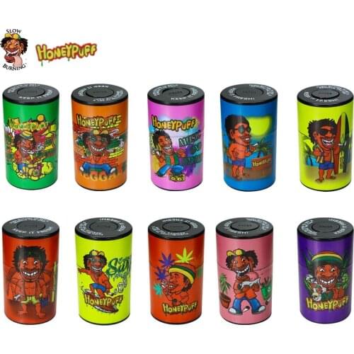 HONEYPUFF Vacuum Stash Jar Acrylic Vacuum Jar Lid For Jars Cool Pattern Food Plastic Grains Herb Container Stash Box Weed