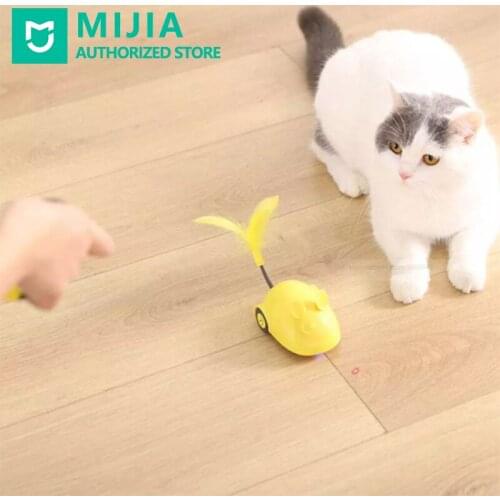 Xiaomi Mini Monster Funny Cat Toy Yellow Rat Mice Wireless Mouse Remote Control USB Charging With Laser Pointer Feather