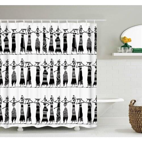 African Culture Shower Curtain Decor For Bathroom Polyester Waterproof Fabric Shower Curtains Egypt Pharaoh Bath Screen