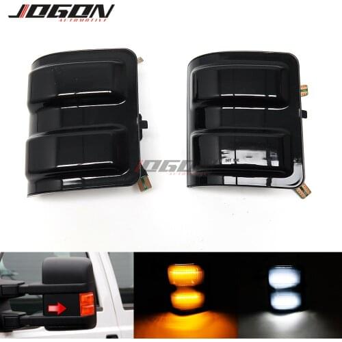 For Ford F250 F350 F450 F550 2008-2016 Amber LED Turn Signal Blinker Side Rearview Mirror Indicator Light White DRL Lamp