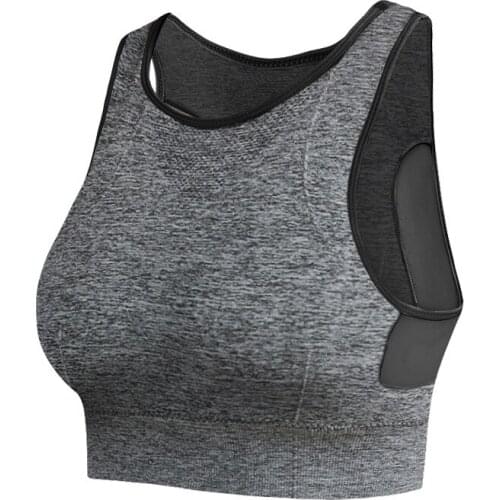 No Steel Ring Deportivo Mujer New Back Mesh Splicing Sports Bra Large Size Sport Bra Top Quick-drying Shockproof Push Up Top