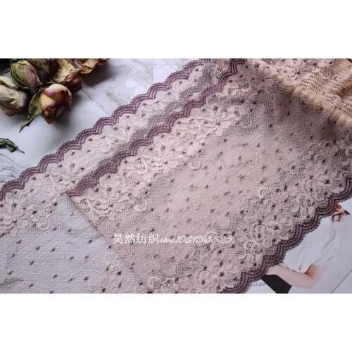 1 Meters/lot 23cm Width Pink Purple Lace Material DIY Accessories Lace Ribbon Lace Fabric
