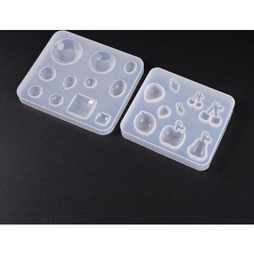 1PCS diamond face gem collection mold fruit series apple cherry tray transparent silicone mold DIY crystal Epoxy decoration mold