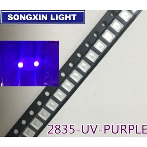 1000pcs Diode 2835 3528 SMD UV LED Purple Lamp Bead 395 - 410nm Ultraviolet Light-emitting Diodes Ultra Violet SMT LED Bead Lamp