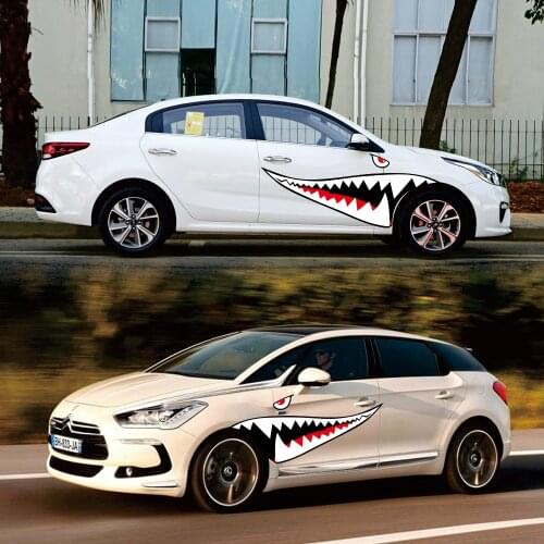 2X DIY Shark Mouth Tooth Teeth Graphics PVC Car Sticker Decal for Car Waterproof