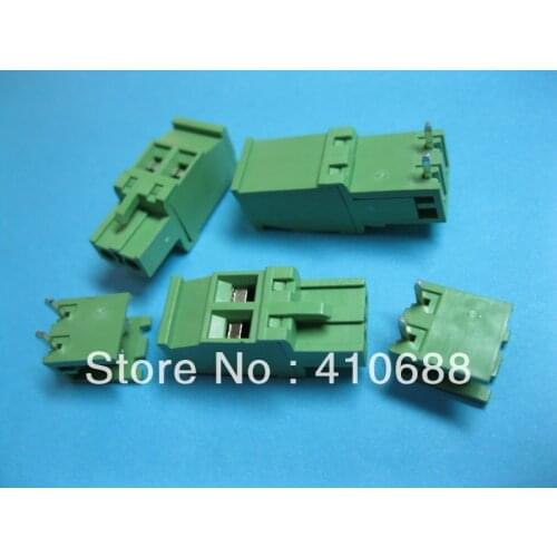 20 Pcs 2EDCD-5.08A-2EDCR 2way/pin Pitch 5.08mm Green Color Screw Terminal Block Connector Pluggable Type Angle HOT Sale