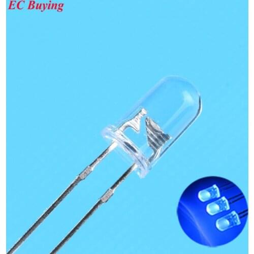5mm Purple LED Round Light Emitting Diode Transparent Ultra Bright Lamp Bead Plug-in DIY Kit Practice Wide Angle 5mm 10 pcs/lot
