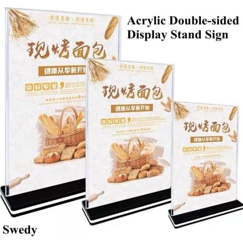 A6 Acrylic Sign Holder Plastic Paper Flyer Display Holder Frame Document Menu Table Stand For Office, Store, Restaurant