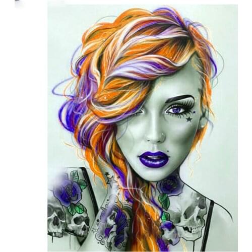 New Beauty Lady 5D DIY Diamond painting Color Hair picture Full Square/Round Diamond Embroidered 5D Cross Stitch Gift Home Decor