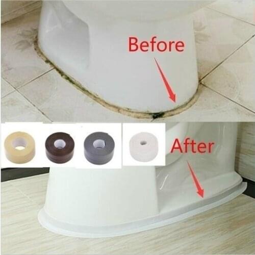 Bathroom Shower Sink Bath Sealing Strip Tape White PVC Self adhesive Waterproof Wall sticker for Bathroom Kitchen