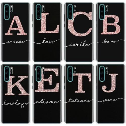 Lucky alphabet numbers black Phone Case For Huawei P40 P30 P20 P10 Mate 20 30 10 P Smart Z + Plus Lite Pro Fashion Cover Coque C