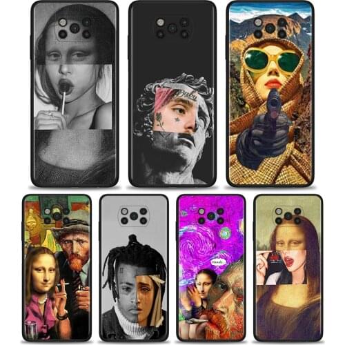 Case for Xiaomi Poco X3 NFC X3 Pro F3 M3 Cover for Redmi Note 8 8T 9 9T 9S 10 Pro Phone Cover Van gogh Mona Lisa Starry Night