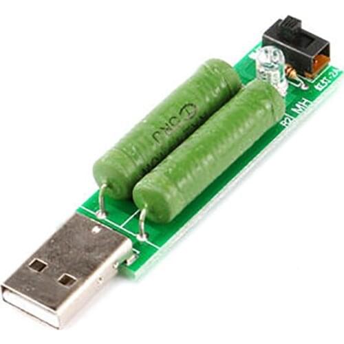 Electronic USB Load Tester with Switch, 2A / 1A Discharge Resistor Module, USB Charging Current Detection Current Tester
