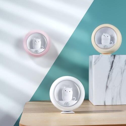 Color Changing Light Lamp Unique Led Lights Motion Sensor Soft Silicone Cute Cat Baby Children Kids Nursery Led Night