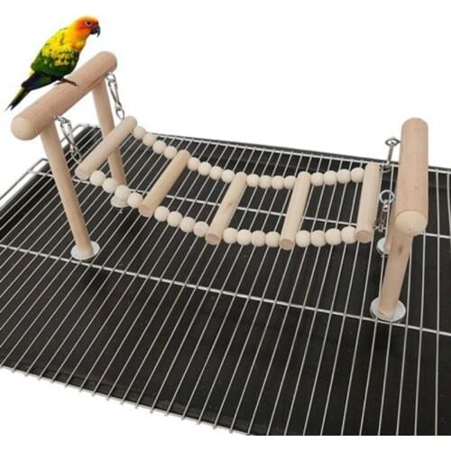 Wooden Parrot Perches Stand Toys Swing Climbing Ladder Toy Parakeet Cockatiel Lovebirds Finches Playground Bird Supplies