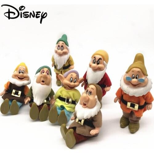 7pcs/set Disney Snow White And The Seven Dwarfs Anime Action Figure Model Toy Cartoon Princess Pvc Doll Collection Toys For Kids