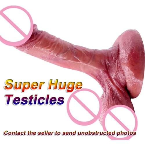 Realistic Huge Testis Dildo Skin Feeling Penis G Spot Stimulate Soft Big Dick Suction Cup Females Masturbation Tools Sex Toys