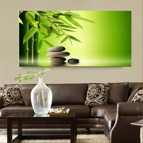 Print Zen Stones Bamboo Water Feng Shui Oil Painting Landscape on Canvas Cuadros Modern Wall Art Pictures for Living Room Sofa
