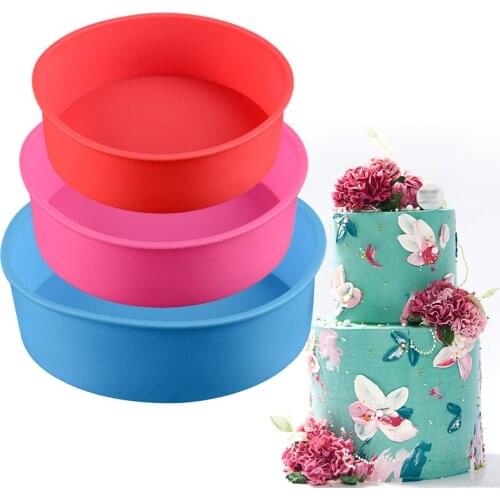 4/6/8/10Inch Round Silicone Pastry Mold For Baking Toast Bread Pan Stick Mousse Dessert Cakes Mould Confectionery Bakeware Tool