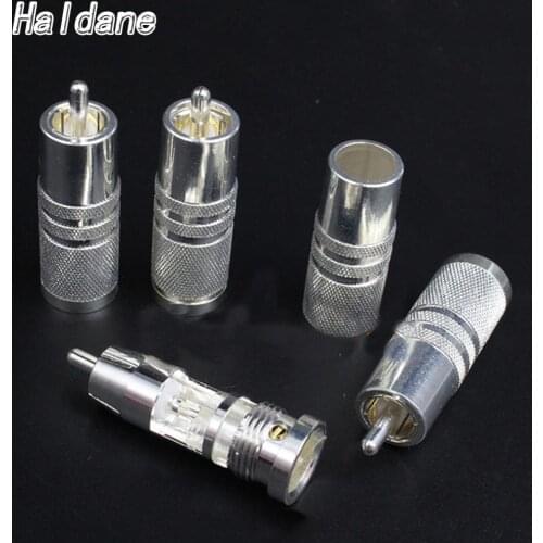 Haldane 4pcs Rhodium plated Cardas Plug SRCA RCA Male interconnect Cable Electrical plug 10mm for DIY Audio RCA Connector Cable
