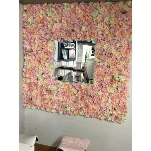 60*40cm artificial flowers wall Silk Rose Fake Flower Mat Wedding Flower Wall Decoration Background artificial grass backdrop