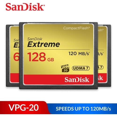 SanDisk Memory Card Extreme CompactFlash 16GB 32GB CF Card 64GBUDMA-7 800X VPG-20 128GB 120MB/s Rich 4K for Camera (SDCFXS)