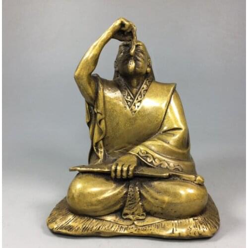 China brass Spring and Autumn Period monarch crafts statue