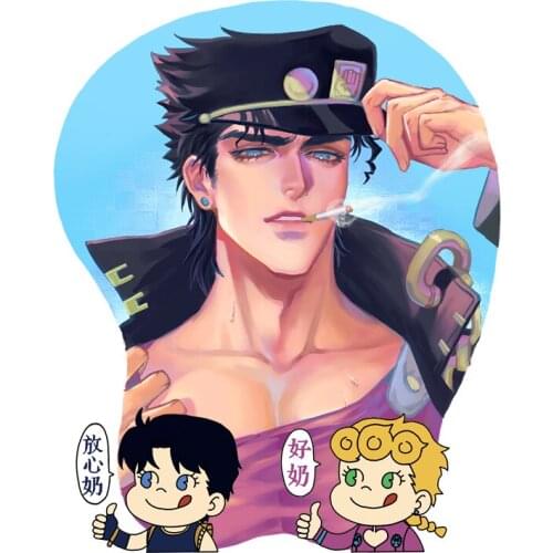 Anime JoJos Bizarre Adventure Kujo Jotaro Cosplay Sexy 3D Soft Chest Silica Gel Mouse Pad Desk Gaming Mat Mice Pad Wrist Rest