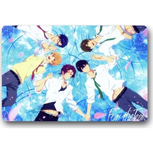 Iwatobi Swim Club Floor Mats Custom Bathroom Kitchen Carpets Doormats DIY Living Room Floor Mat Anti-Slip Bath Tapete