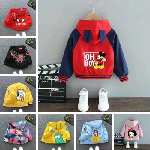 Boys Jackets For Kids Casual Outfit Girls Coats Cartoon Dinosaur Rabbit Jackets Baby Children Windbreaker Clothing Yellow Pink
