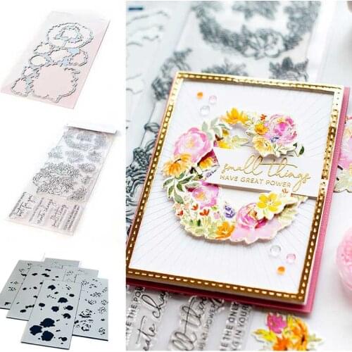 PAINTED PEONY Metal Cutting Dies Stamps Stencil Scrapbook Diary Decoration Stencil Embossing Template DIY Greeting Card Handmade