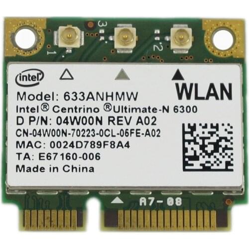 Mini pcie Card for Intel Ultimate-N 6300 633ANHMW 450Mbp WLAN Wireless WiFi Card For DELL Latitude E6520 E6510 E6420 asus acer