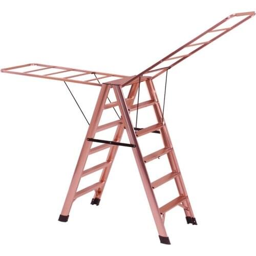 Household Multifunctional Staircase Herringbone Four Or Five Step Ladder Dual-Use Indoor Aluminum Alloy Folding Thickened Anti-S