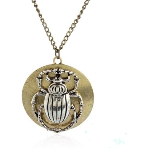 Fashion Ladybug Beetle Insect Pendant Gold Chain Steampunk Necklace For Women Men Man Vintage Animal Jewelry
