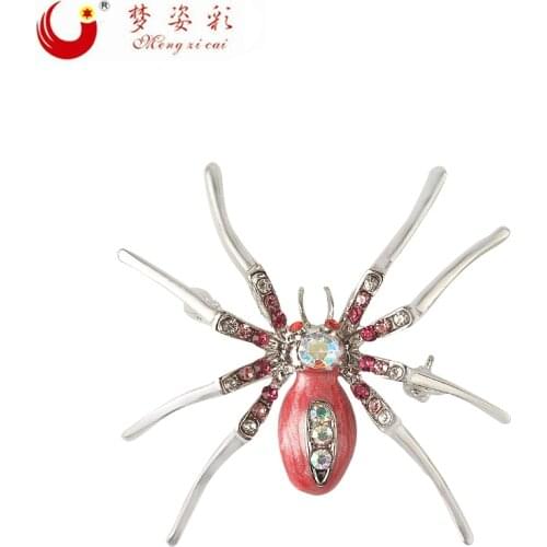 MZC 2019 Statement Spider Enamel Brooch Pin for Women Insect Araneid Badge Collar Broach Clothing Accessories 5 Colors