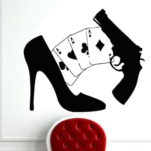 Casino Wall Sticker Gamble Decor Posters Vinyl Room Decoration Decals Decor Mural Casino Car Gambling Poker Decal