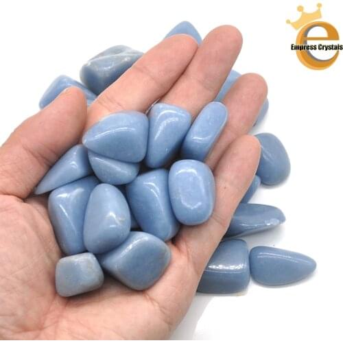 Natural Blue Angelite Crystal Tumbled Bulk Healing Mineral Specime Gemstones Gem Raw Aquarium Decoration