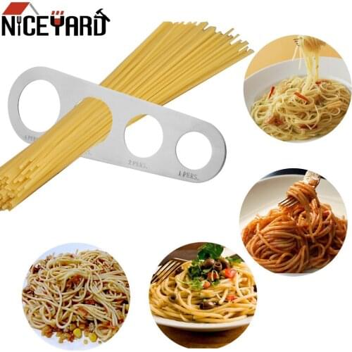 NICEYARD 1Pcs Pasta Noodle Measure 4 Holes Spaghetti Measurer Stainless Steel Kitchen Accessories