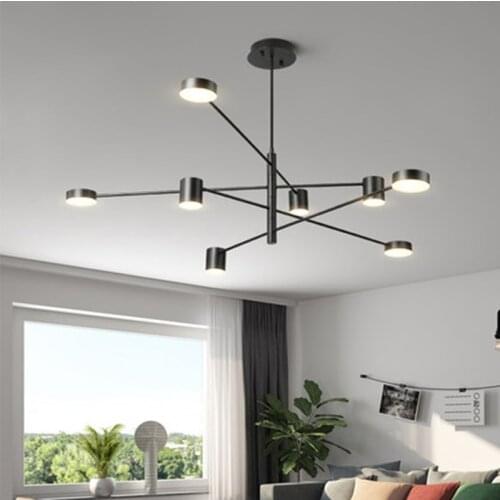 New Ceiling Pendant Lights Black Gold Color Living Room Fixture Light Hanging Modern Nordic Retro Bedroom Lamp Modeling Lighting