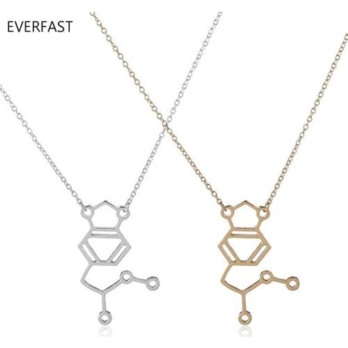 Wholesale 10pc/lot Danity Molecule Pendant Collar Necklace Science Chemistry Necklaces Anime Collier Femme Can Mix Color