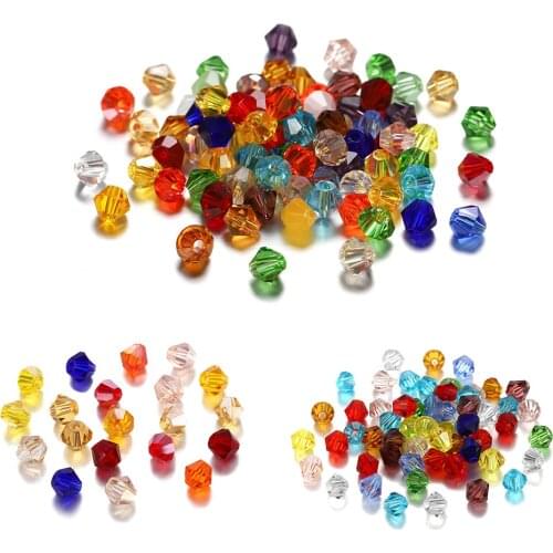 Wholesale 200pcs 4mm Transparent Crystal Beads Faceted Glass Spacer Bead For DIY Jewelry Making Bracelet Accessories Supplies