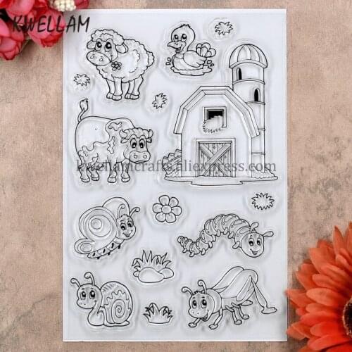 Sheep Cattle Snails Scrapbook DIY photo cards rubber stamp clear stamp transparent stamp 10x15cm KW8031510