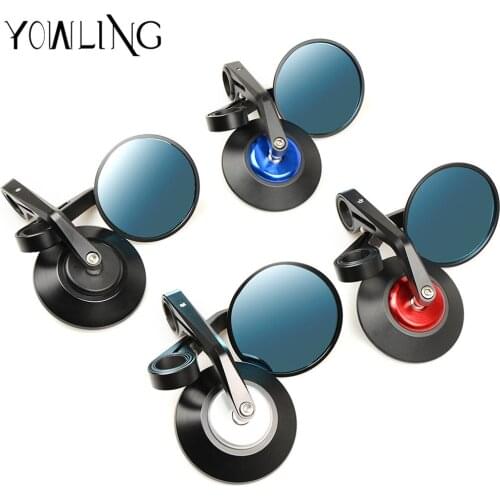 Motorcycle Rearview Side Mirrors, Adjustable Motorbike Handlebar End Mirrors Universal Sport Bikes for 7/8(22mm) Handle Bar
