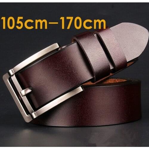 Real Genuine Leather Belts For Man Top Quality Male Casual Pin Buckle Vintage Belt Men Belt Leather Luxury Brand 150 160 170cm