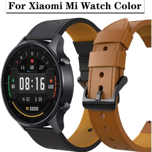 For Xiaomi MI Smart Watch Color Strap Genuine Leather Band Sport Bracelet Watchbands 22mm Watch Strap Wristband ремешок для часо