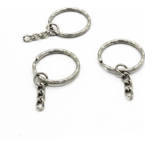 SEA MEW 25MM*49MM Vintage Metal Zinc Alloy Key Ring Rhodium Antique Bronze Plated Key Chain Pendant Link DIY Jewelry Accessories