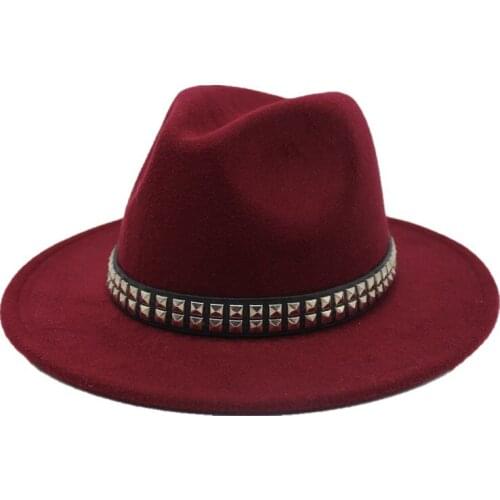 Seioum Wool Women Men Fedora Hat For Gentleman Elegant Lady Winter Autumn Floppy Cloche Wide Brim Jazz Church Godfather Sombrero