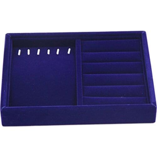 200*150*30mm Blue Soft Velvet Jewelry Trays For display Earring Necklace Pendant Bracelet Drawer Storage Organizer